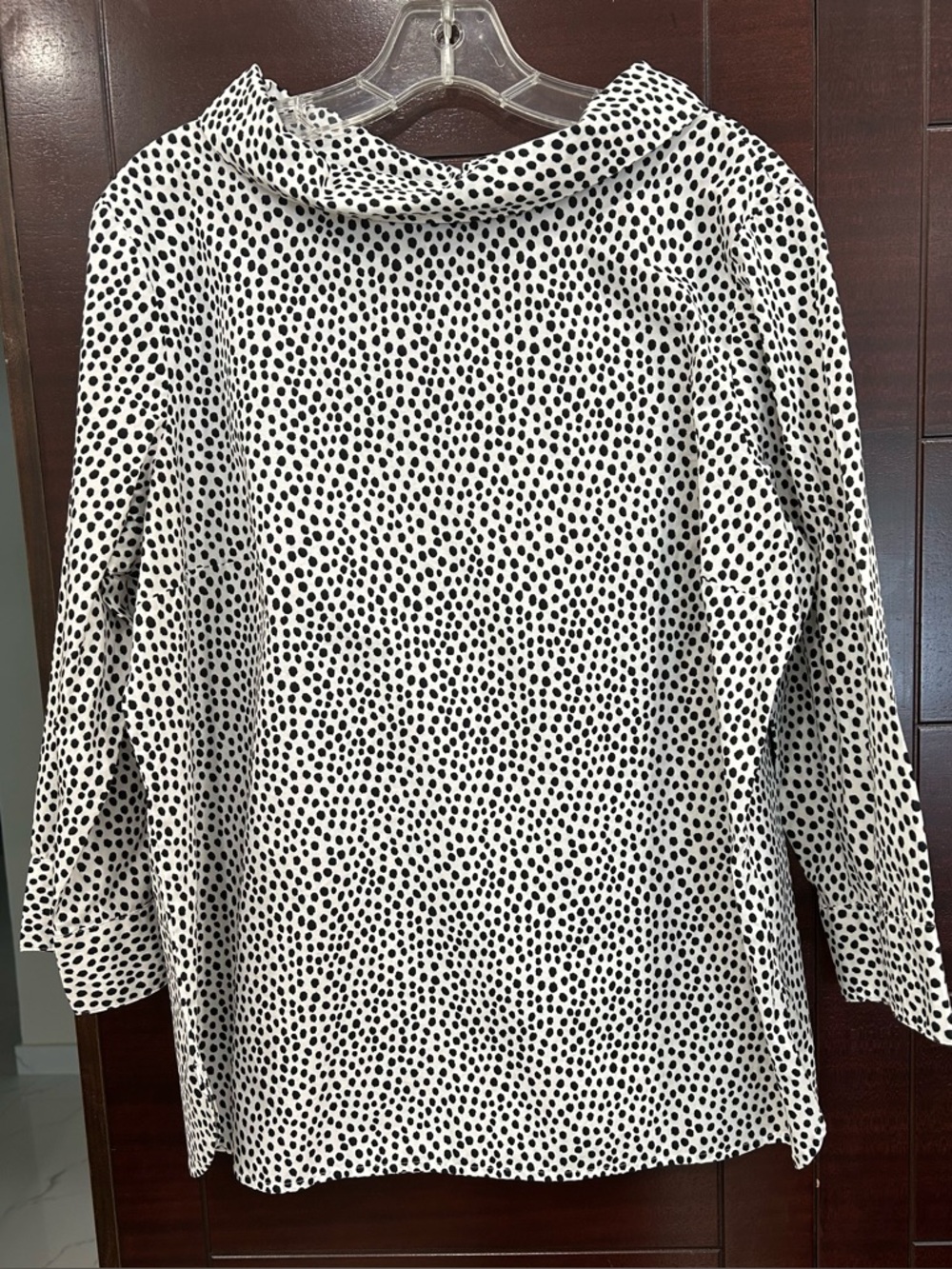 Black and White Dalmatian Print 3/4 Sleeve Top